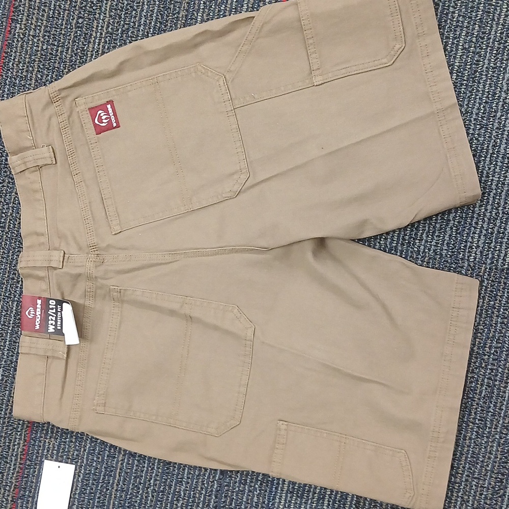 Wolverine NWT 32x10 Men’s Biege Guard Carpenter Shorts Stetch Fit - Picture 3 of 4